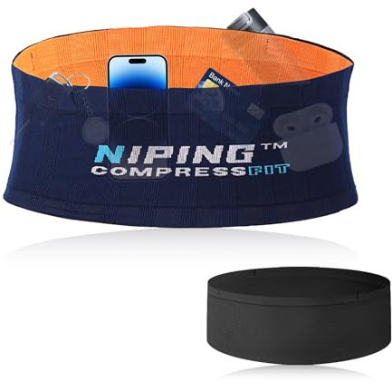 LURNODY 2 Pièces Ceinture Running Taille M, Sac Banane Homme Haute élasticité, Banane Femme pour Transporter Les Clés de Téléphone Portable, Bouteille d'eau Etc Pendant l'exercice