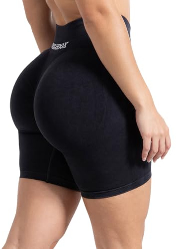 SMILODOX Shorts Damen - Batik Acid Vera Scrunch Radlerhose kurz - Batik Waschung, Shaped Fit Sporthose, Hotpants Damen Booty Scrunch, elastischer Bund, angenehm auf der Haut