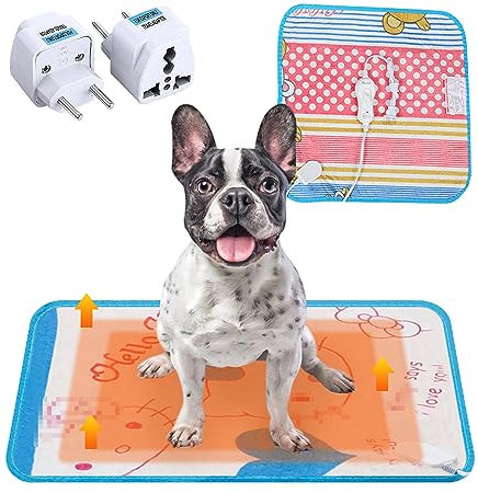 BNOYONERAS Pet Heating Pad for Dogs and Cats, 40 cm x 40 cm, Self-Heating, Waterproof, Multi-Layered, Oxford Fabric, 3 Temperature Settings, Chew-Resistant, Arthritic & Newborn Pets