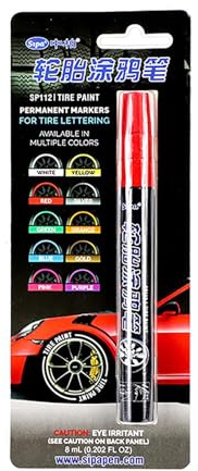 Bbbabeslk - Colorful Paint Pen Tire, Tyre Marker for Car Tires, Tyre Markers for Car Tires, Waterproof Car Tire Pen, Suitable for Rubber, Metal, Glass, Cardboard