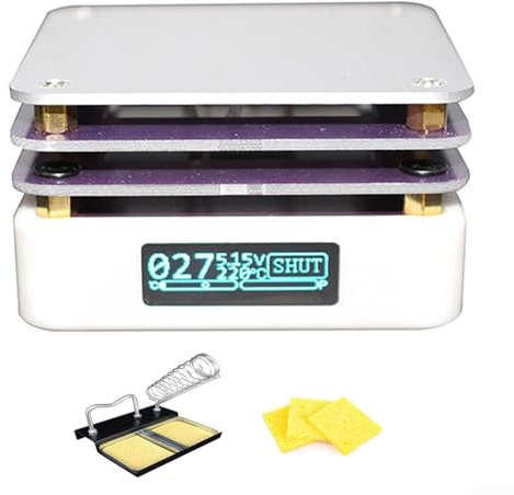 Eawfgtuw MHP30 Mini Hot Plate Preheater 65W Type-C PD Constant Temperature Heating Table LED Display PCB Board Soldering Heating Plate 0-350°C Adjustable for Electronics Repair
