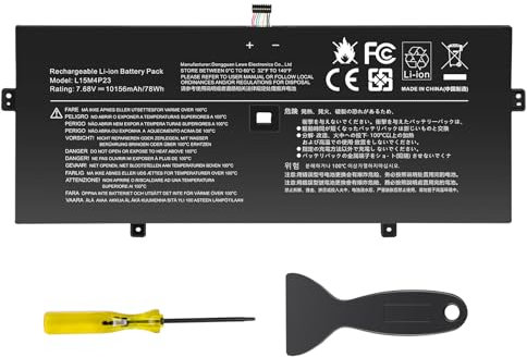 ASUNCELL 7.68V/78Wh L15M4P23 Batería de Ordenador portátil para Lenovo Yoga 5 Pro Series, para Lenovo Ideapad Yoga 910-13IKB Glass Series, para Lenovo Ideapad Yoga 910-13IKB Series, L15M4P23 L15M4P21