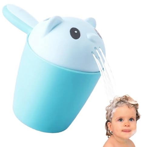 Janurium Tasse de rinçage pour bébé | Poignée ergonomique pour shampooing et rinçage - rinceur de bain cascade - Tasse confortable pour le bain de bébé - Tasse confortable pour les cheveux pour