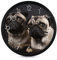 DWTJKMS Niedliche Mops-Wanduhr, 25,4 cm, rund, dekorative Wanduhr, leise, nicht tickend, moderne Wanduhr, Muster, Wanduhren, batteriebetrieben, für Schlafzimmer, Wohnzimmer, Weiß