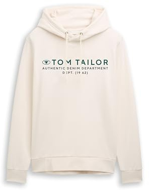 Tom Tailor Herren 1047825 Hoodie Sweatshirt mit Logo-Print (1er Pack)