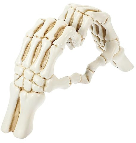 Alipis Herzförmige Skeletthand Skulptur aus Kunstharz Glatte Oberfläche Moderne Wohnraum Dekoration für Schlafzimmer und Büro