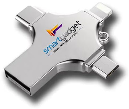SmartGadget PenDrive - Chiavetta USB da 64 GB per smartphone, 4 in 1 Pendrive USB 3.0 per iPhone Android Computer Tablet Mac Windows, USB 4 in 1 con OTG