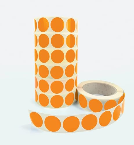 Print&Stick | Bunte Markierungsklebepunkte Ø 20 mm - 1000 Stück - Fluororange
