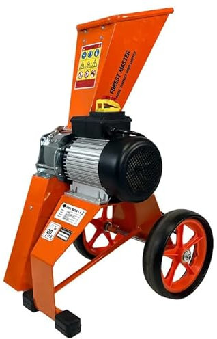 FM4DDE-MUL Elektrischer 4PS Kompakt-Gartenhäcksler, Holzhäcksler & Mulcher – Zerkleinert Äste bis 50 mm – Verstellbarer Auswurf – Patentiertes Leichtbau-Design (Nur Mulcher)