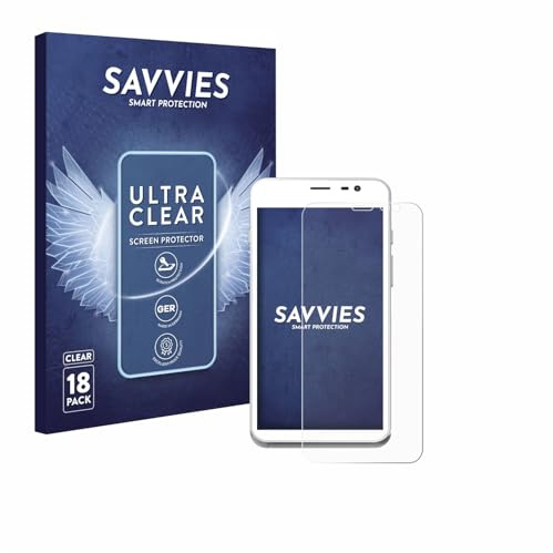 Savvies Schutzfolie für Pax CCV Fly A77 | 18 Stück Transparenter Displayschutz Made in Germany Ultra-Klar Displayschutz-Folie
