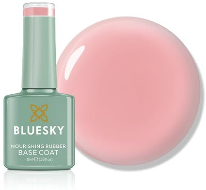 Bluesky Rubber Base Coat 10ml – Subtle Romance - BNR07, Base Gel for Nails, Strengthening Gel Base Coat for 21 Day Manicure, LED UV Lamp Required
