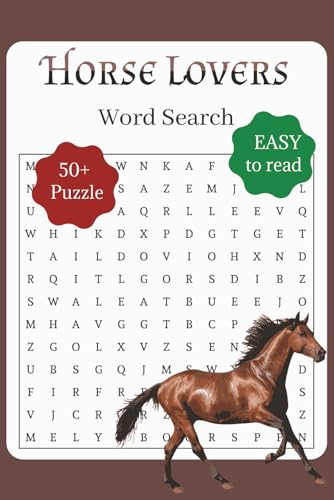 Horse Word Search Book: Word Searches with Easy to Read Print about Horses | 6x9 inches | 50+ Puzzle