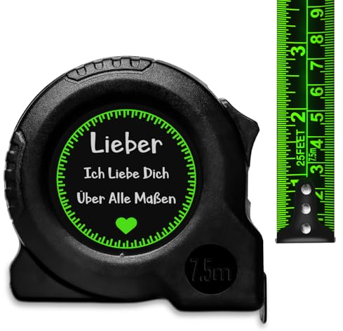 LUXHOMY Valentinstagsgeschenk für Ihn, Messband Geschenke für Männer – Valentines, Jahrestag, Hochzeitsgeschenke für Partner, Lieblingsmensch, Ehemann, Ihn, langlebiges Messband 7,5 m