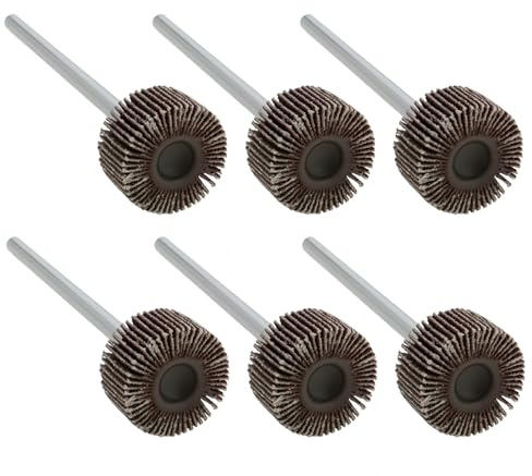 VGOL 6pcs 30mmx15mm Fan Grinder 120 Grits with 6x100mm Shaft for Metal Grinding