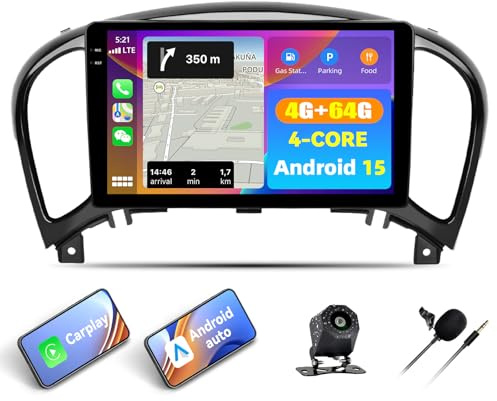 Android 15, 4G+64G GOHHDL Autoradio per Nissan Juke J15(2010-2019)/YF15 Infiniti ESQ 2011-2017 Carplay Android Auto, Touch Radio da 9 Pollici 2Din con GPS WiFi Bluetooth FM/RDS EQ SWC Retrocamera&MIC