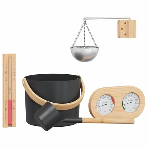 vidaXL Sauna Zubehör Set 5 Stk. Schwarz