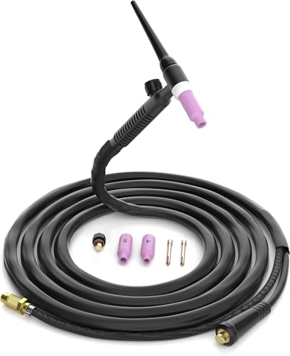 H HZXVOGEN WP17V/SR-17V Air-Cooled TIG Welding Torch 4M Universal Fit | 140A–150A,with Built-in Valve,Anti-slip Ergonomic Handle,with Quick Connector,for Lift TIG/Lift ARC Welders