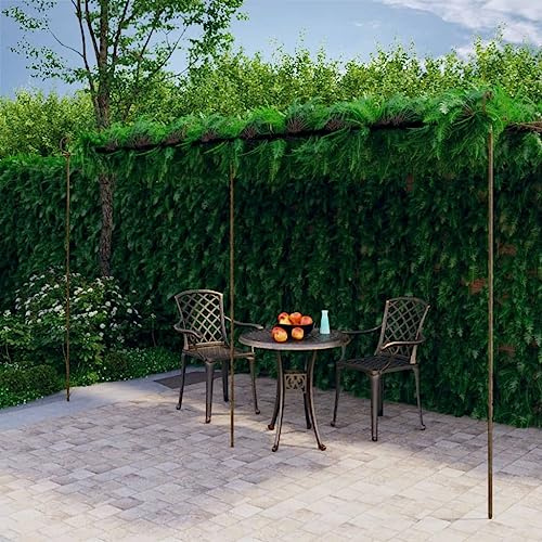 Pergola da giardino in ferro battuto marrone antico, 6 x 3 x 2,5 m, gazebo robusto per rose e piante rampicanti, ideale per patio, terrazza o cortile, con ornamenti