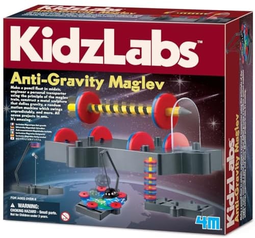 4M KidzLabs Anti Gravity Magnetic Levitation Kit | Make a Pencil Float in Mid Air | Engineer Personal Transportation | Gravity Defying Sculptures | Motion Machine & More | Kids 8+