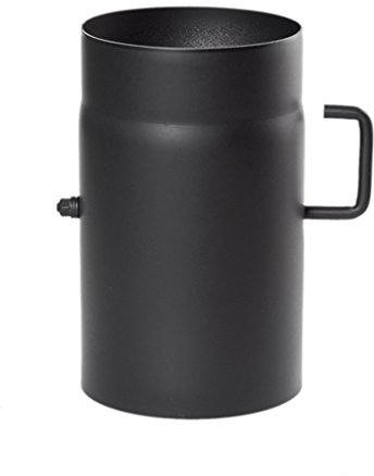 EWO Ofenrohr 160mm Durchmesser - Rauchrohr 25cm lang mit Drosselklappe (schwarz) - Feuerrohr 2 mm Stahlblech - Kaminrohr mit Senotherm-Beschichtung - rußbeständig, frost- & tauwechselbeständig