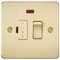 Knightsbridge FP6300NBB Brushed Brass FPAV6300NBB Flat Plate 13A Switched Fused Spur Unit with Neon, 230 V