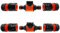 Quick-Release in-line shut-off valve for garden hose pipe ideal to control water flow through garden hose+irrigation systems,universal hose connectors (PACK OF 2 X VALVES +4 X HOSE CONNECTORS)