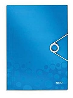 Leitz Schnellhefter, WOW 3 mit 3 Klappen Polypropylen 150 Blatt A4 blau metallic