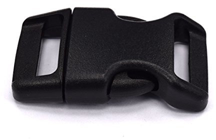 520,3 cm konturiertem Kunststoff Seite Release Schnallen Verschlüsse Klickverschluss für Paracord Armbänder mehrere Farbe und Menge 50 pack schwarz