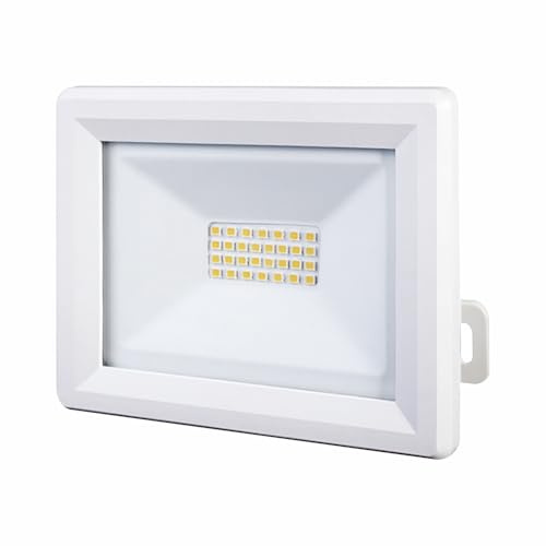 TIBELEC, 344610, Projecteur LED Modèle First, Résine 20 W, IP 65, angle de mesure 120°, 1880 Lumens, 4000 Kelvin, Connecteur rapide intégré pour une installation facile Blanc
