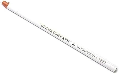 Bleistift dermatografica 7600 Mitsubishi weiß N 1 Bleistift-Leder Kunststoff Metall Glas