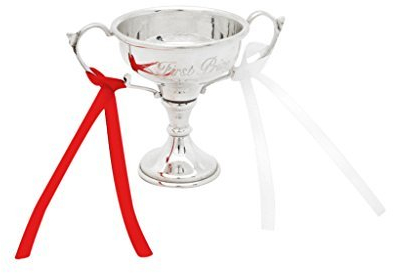 Brillibrum Pokal Trophäe Metall Silber erster Platz Preis mit Wunschgravur Kind Wunschtext Fußball Bowling Gravur Bester Papa Mama der Welt Flyer (mit weiterer Gravur bis 20 Zeichen)