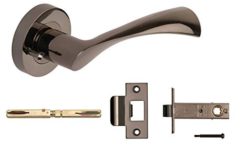 Excel Architectural 3540-PRV Flex Door Handles & Push Button Privacy Latch, Black Nickel