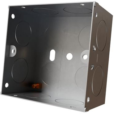 rhinocables Metal 1 Gang Single Socket Back Box, Single Pattress Box Mount, Flush Mount (1 Pack, 47mm)