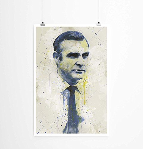Paul Sinus Art Sean Connery 90x60cm auf Masterclass Metallic Pearl High Gloss Photo Paper