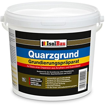 Isolbau Quarzgrund – 7 kg Grundierung für Beton & Holz, Fliesen, Keramik, Fassadenputz - Putzgrund, Fliese auf Fliese, Betongrund, Holzgrund - Wasserdicht, frostbeständig, für innen & außen