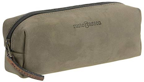 Ruitertassen Stiftetui Leder mit samtig weicher Oberfläche Schlamperrolle Stiftrolle Stifeetui Pencil Case khaki