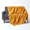 Homescapes extra große Tagesdecke Rajput, senfgelb, Wohndecke aus 100% Baumwolle, 255 x 360 cm, Sofaüberwurf/Couchüberwurf in RIPP-Optik