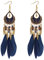 YAZILIND gypsy boho design ohrringe Gold Tone Tribal lange Feder Quaste Legierung Schmuck für Frauen Mädchen (blau)