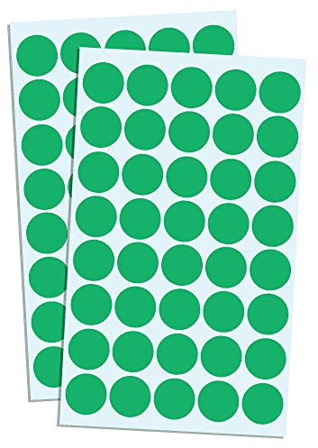 2000 Stück, 20mm Punktaufkleber Klebepunkte Aufkleber Etiketten Markierungspunkte Selbstklebende - Grün