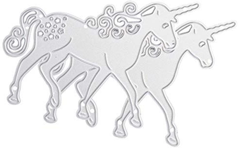 5 Stück Metall Stanzungen Cartoon Tiere Einhorn Stanz Scrapbooking Stanzungen für DIY Papier Geschnitten Karten Handwerk Scrapbooking Fotoalbum Dekoration (Silber)
