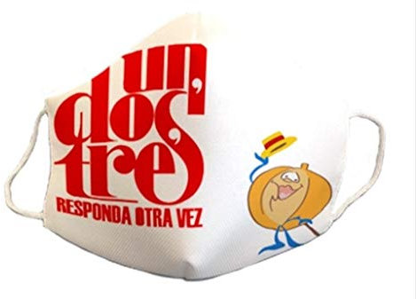 Atemschutzmaske zugelassen, wiederverwendbar, lustiges Design, ein zwei drei Fernseher, 3-lagiges Schutzprogramm, bedruckt mit den 80 exklusiven Sammlern.