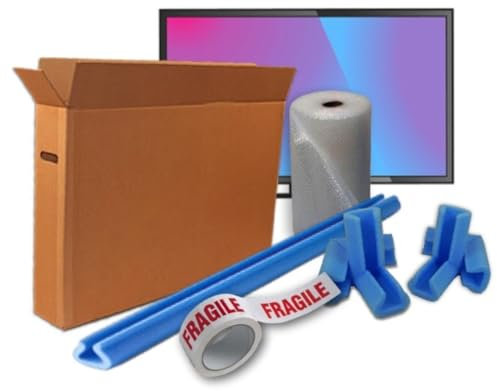 32 inch TV LCD Double Wall Premium Cardboard Box WITH Extra Bubble Plasma Screen Picture Artwork Frame House Removal Moving Protection Kit