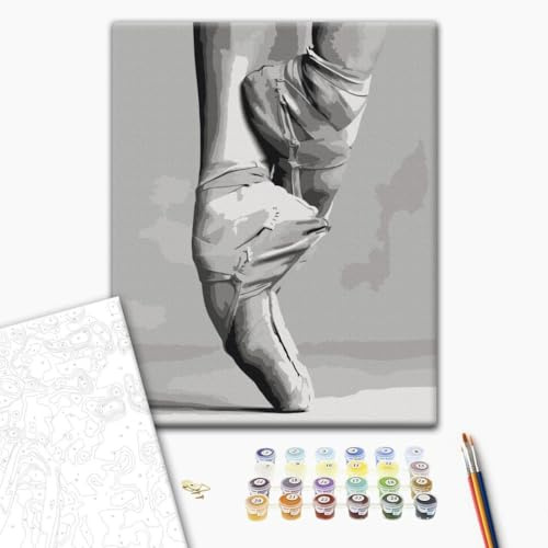 murando - Malen nach Zahlen Ballerina Ballett Tänzerin, 40x50 cm, Hobby | Malset mit Holzrahmen, ideal für Erwachsene und Kinder, entspannendes Hobby, entspannend, hochwertig, langlebig, kreativ