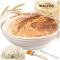 Walfos® Gärkörbchen ，Gärkorb zum Brotbacken Set Rundes Banneton ø 25cm, Inklusive 100% Natürlichem Rattan, Pinsel,Brot Gabel und Leinenbezug, ideal für Heim- und professionelle Bäcker