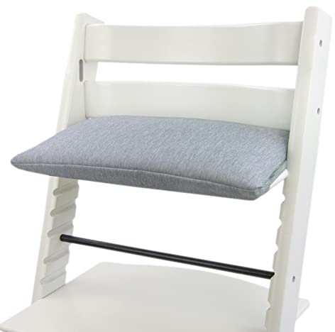 BambiniWelt by Rafael K. Ersatzbezug [Bezug Sitzkissen Kissen-Set] Sitzverkleinerer kompatibel mit Stokke Tripp Trapp für Hochstuhl-Kinderstuhl Mod. 3 (1-teilig meliert hellgrau)