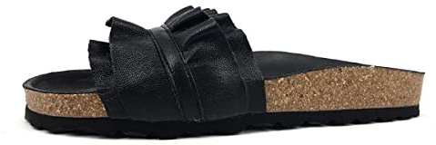VERBENAS Sandalen Rocío Ecobrush Volante Negro