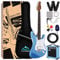 Eastrock 39 inch Full-Size Electric Guitar Kit for Junior Beginners, Starter Electric Guitar with 10w Amplifier Bag Capo Shoulder Strap String (39 Right Handed, Haze Blue)