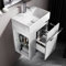 BRIDGE BENO Meuble De Salle De Bain 50 cm avec Vasque en Céramique, Tiroir À Fermeture Amortie, Poignée Porte-Serviettes, Option Gauche/Droite, Blanc Mat