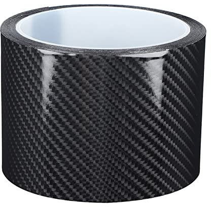 Ap Fibre de Carbone, Ruban Adhésif en Vinyle Carbone, Film de en Fibre de Carbone Noir, Autocollant Anti-rayures pour Porte de Voiture (7 Cm X 3 mètres) (7 CM *)