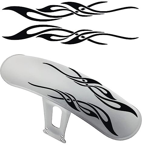 Adesivo per parafango moto motocicletta scooter TRIBALE custom racing edition universale decal scegli colore cod.1863 (070 Nero)